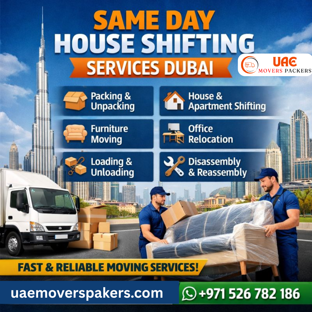 Same day house shifting services Dubai